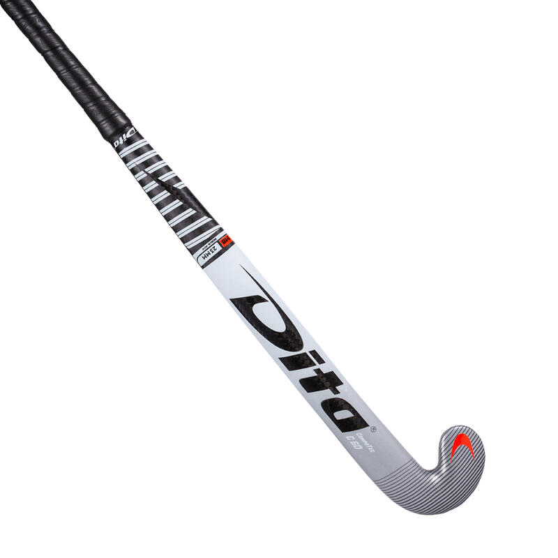 Stick de hockey adulte confirmé mid bow 60% carbone CompotecC60 argenté et noir