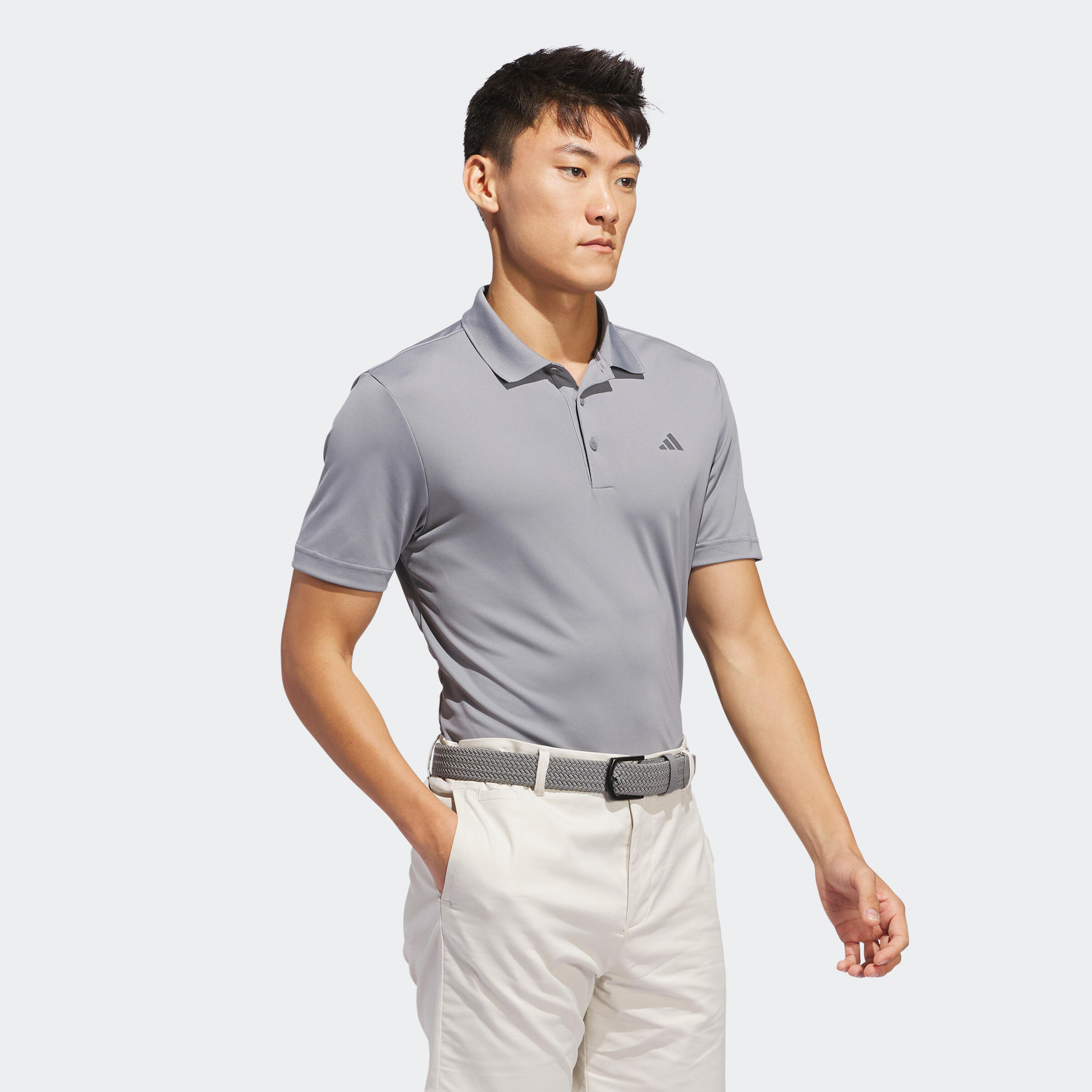 Men's golf short sleeve polo shirt - Adidas grey 1/4