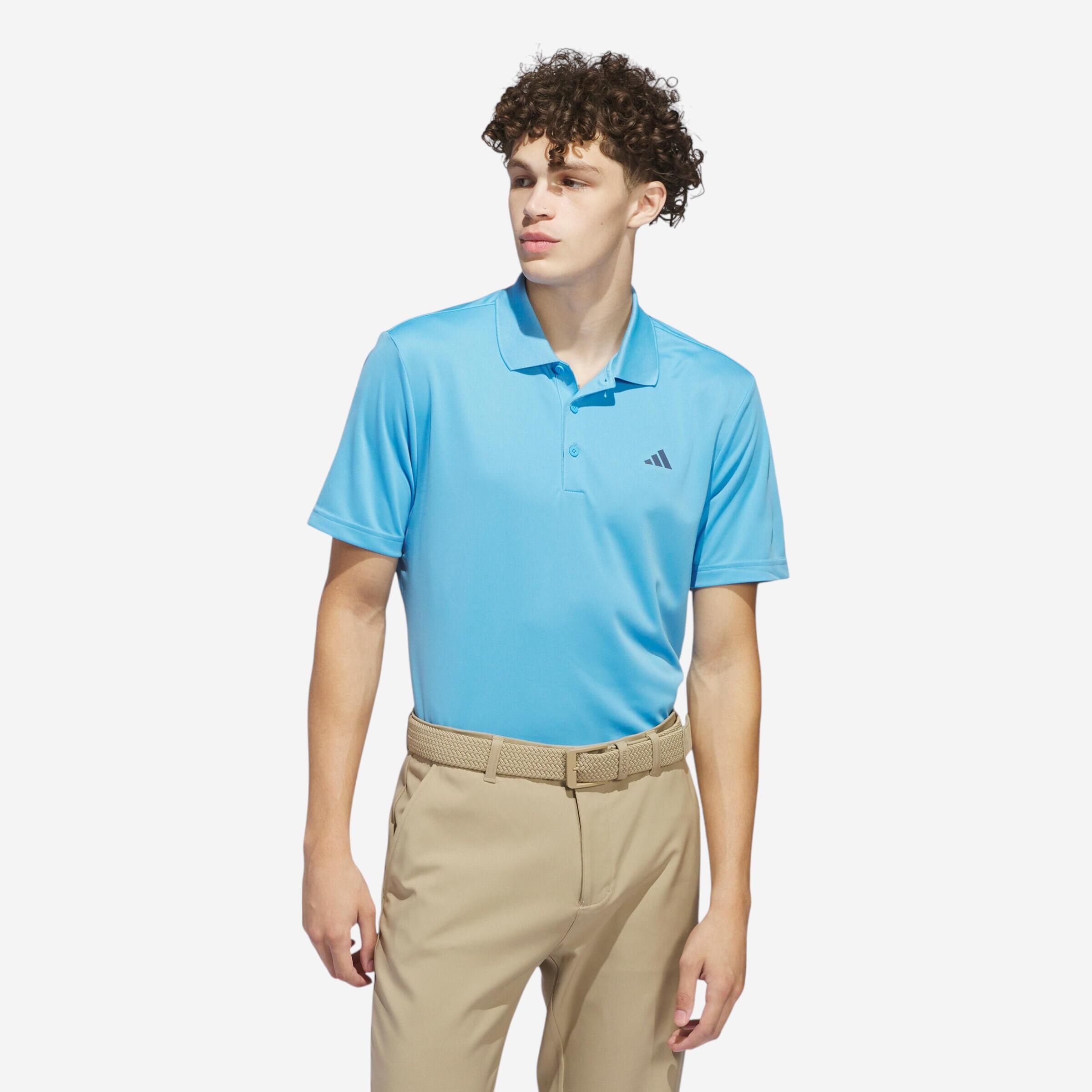 Polo de golf manches courtes Homme Adidas bleu ciel