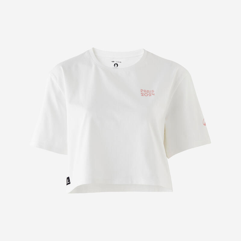 T-shirt crop-top Paris 2024 Femme - Blanc