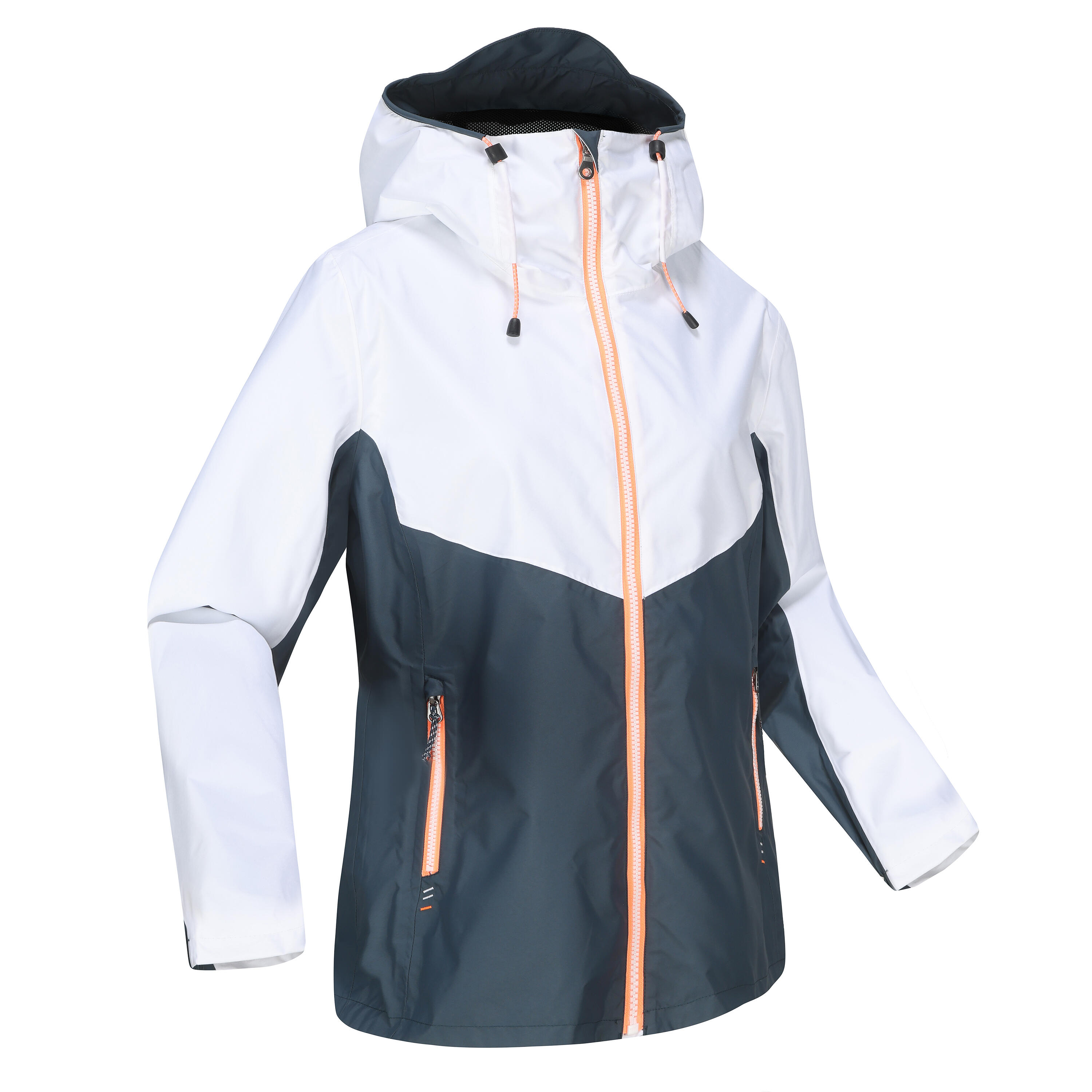 Gebraucht - Segeljacke Regenjacke Damen wasserdicht Sailing 100 grau/weiß 37/54