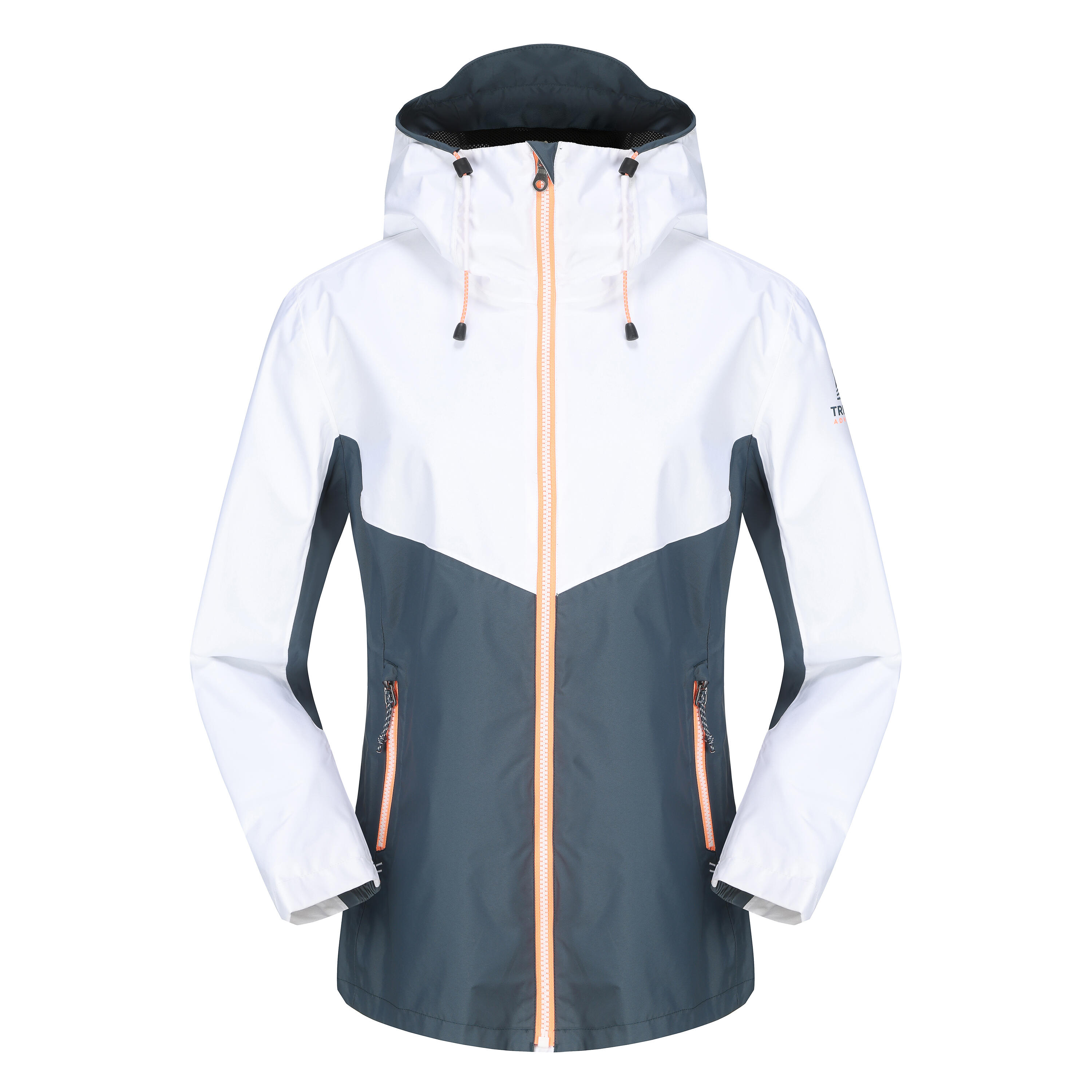 Gebraucht - Segeljacke Regenjacke Damen wasserdicht Sailing 100 grau/weiß 41/54
