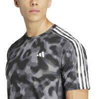 Camo-inspired running t-shirt made with recycled materials.