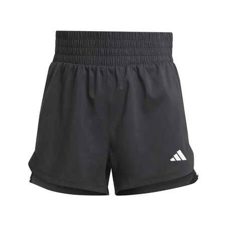 High-rise training shorts made in part with recycled materials.