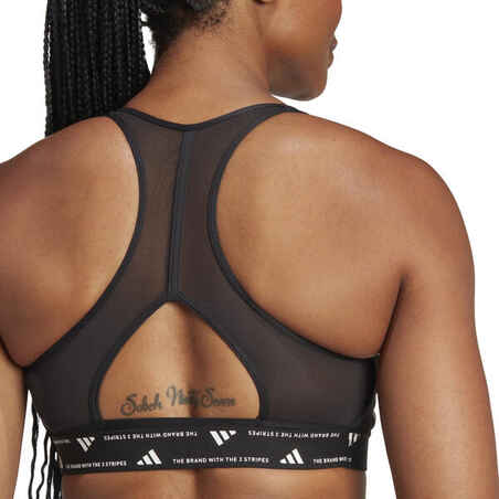 A ventilated sports bra