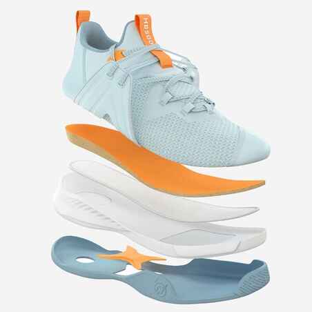 Handball Shoes H500 Faster - Grey/Orange