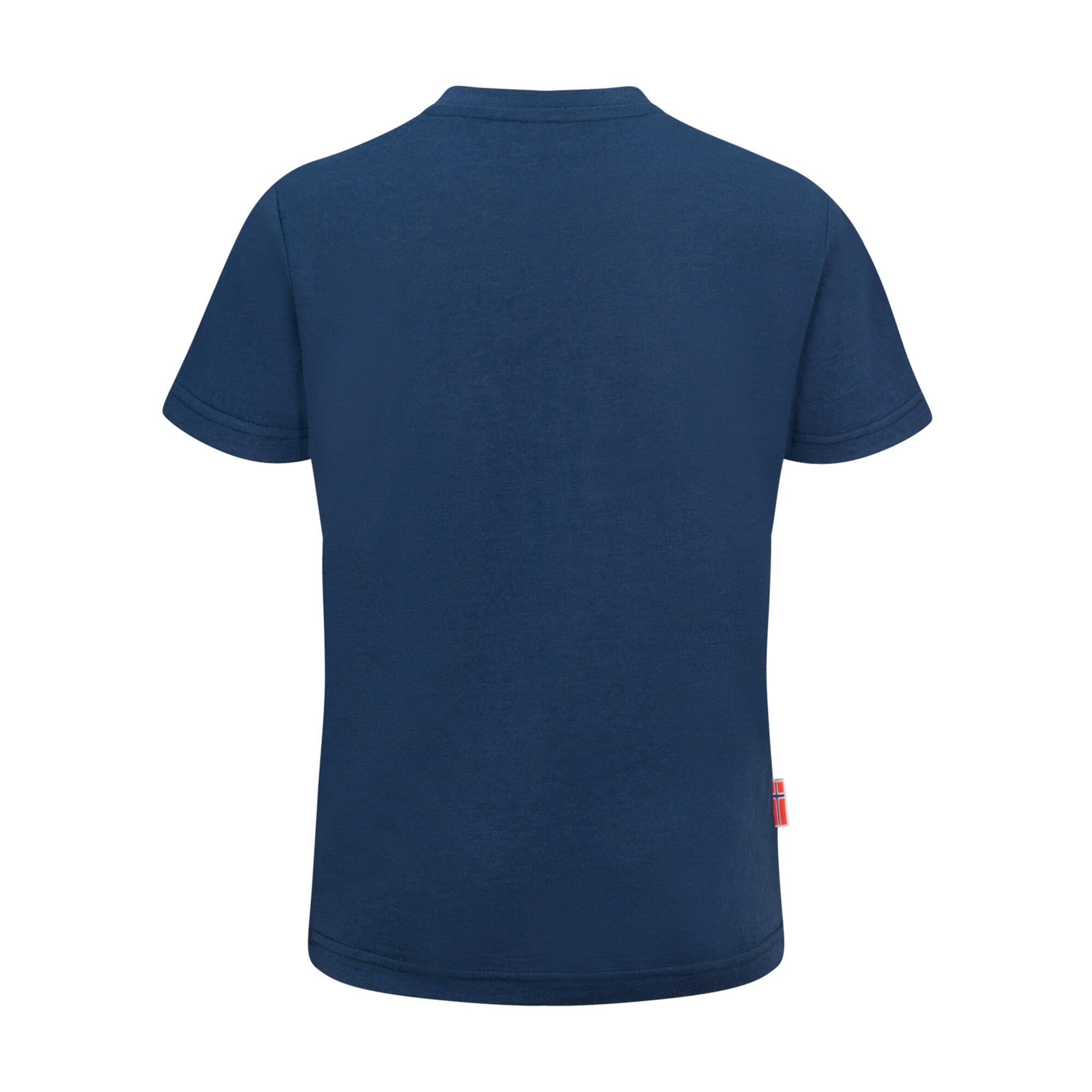 Trollkids Sandefjord T-shirt mérinos garçon manches courtes bleu 2/2