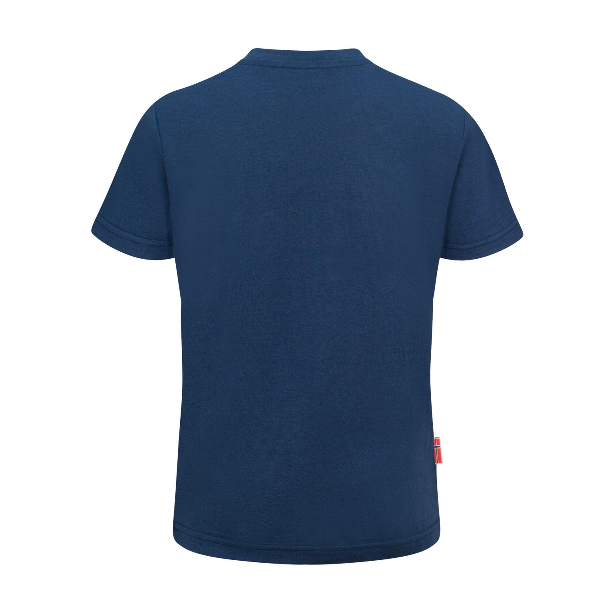 Trollkids Sandefjord Boy's merino T-shirt short-sleeved blue