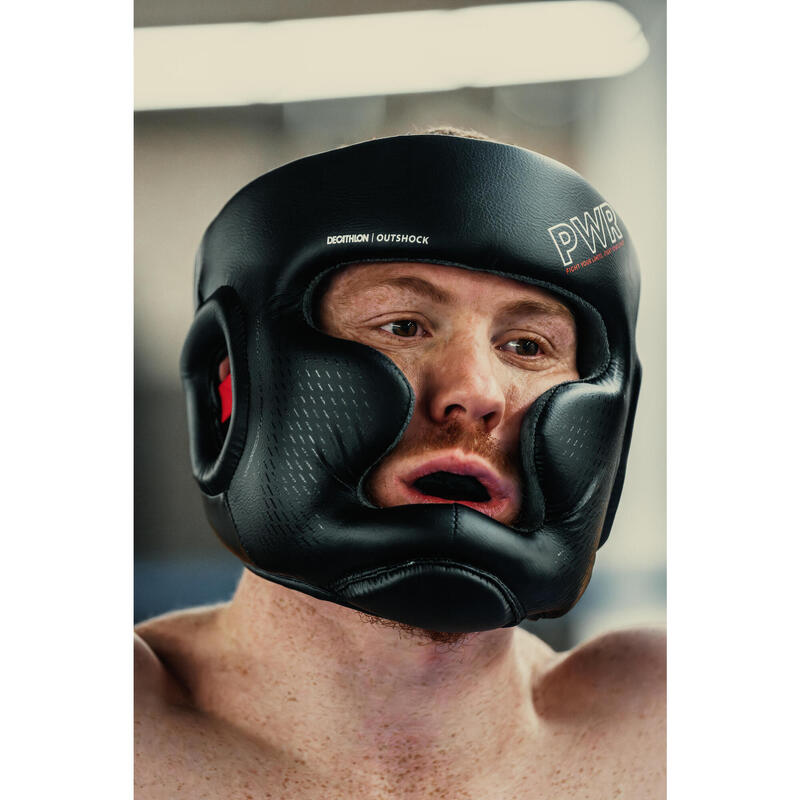 Adult Boxing Full Face Headguard 500 - Black