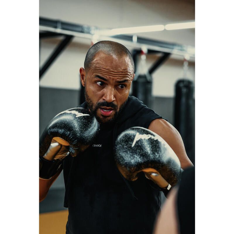 Mănuși de kick-boxing și muay-thai pentru nivel mediu, negru