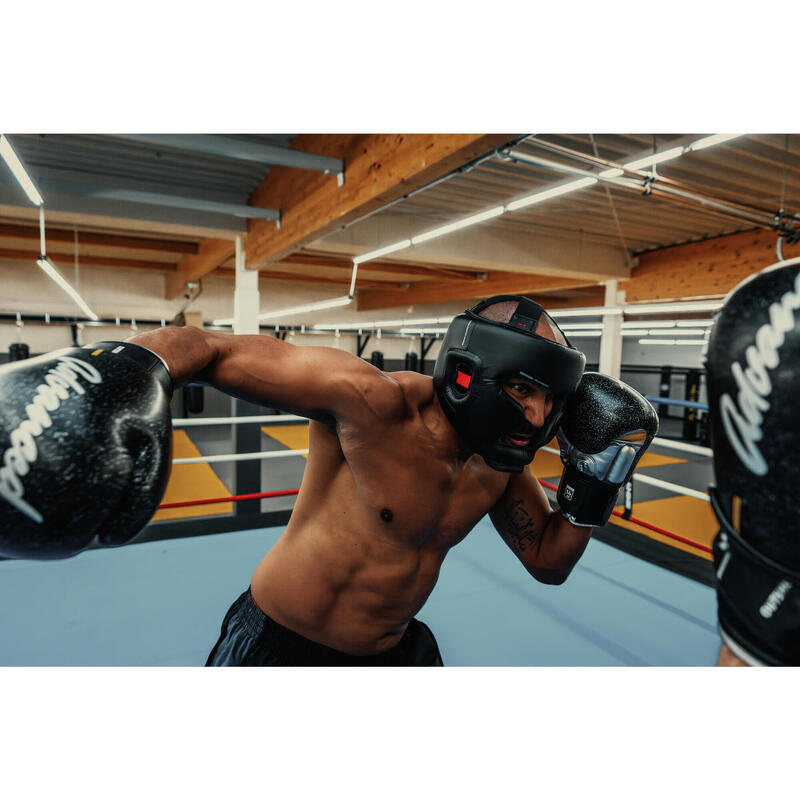 Mănuși de kick-boxing și muay-thai pentru nivel mediu, negru