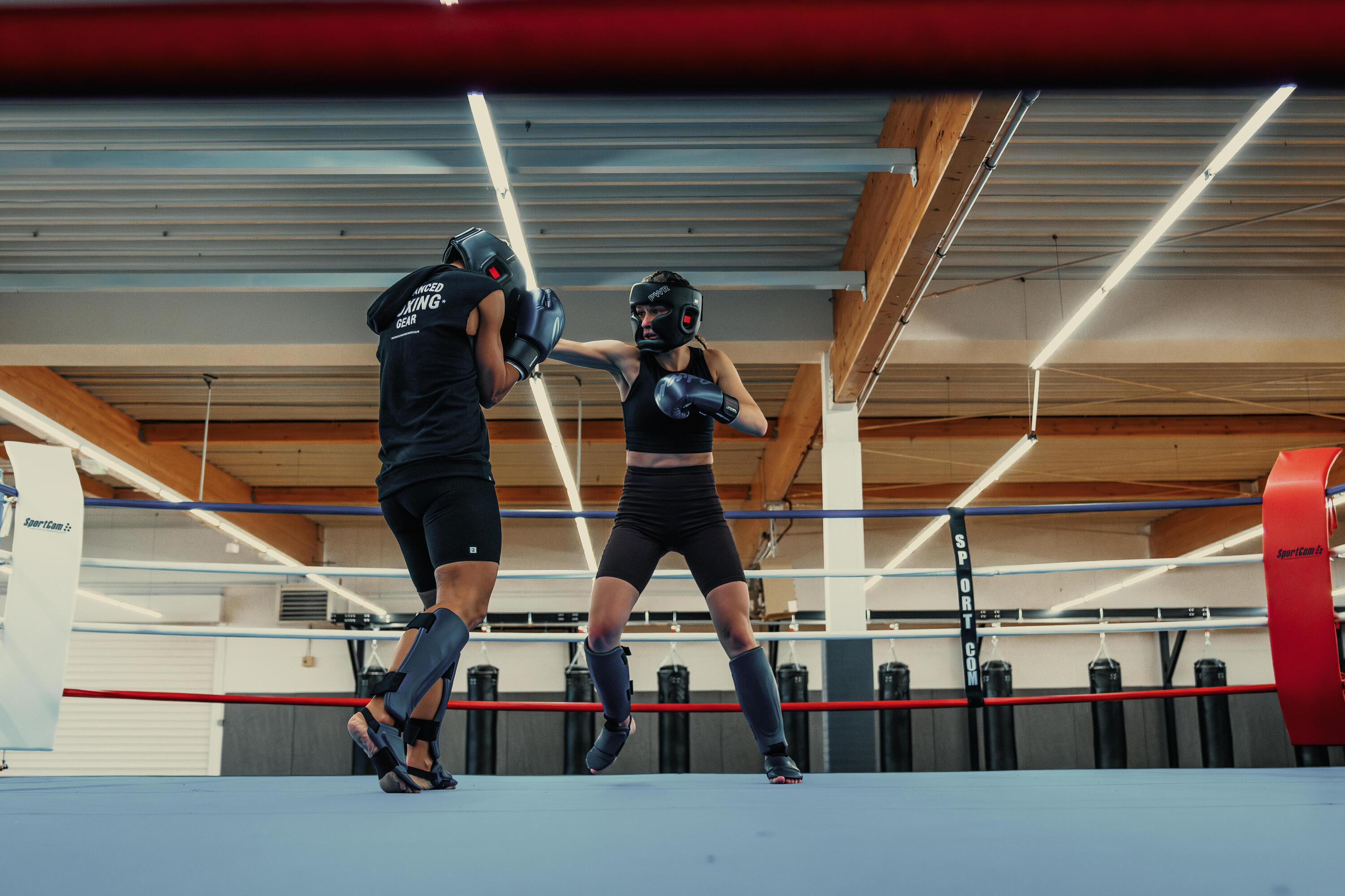 Paratibia-parapiedi adulto muay-thai kick-boxing mma blu 11/12