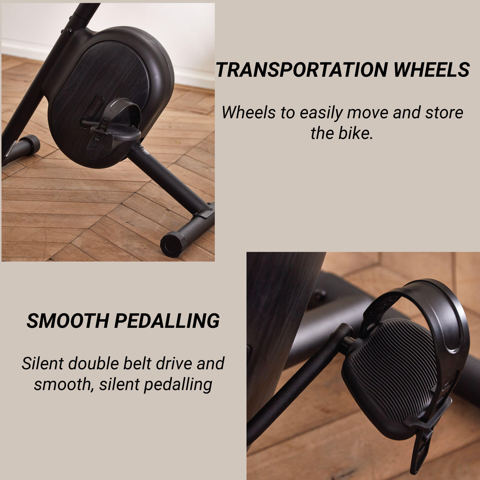 Exercise Bike Ultra-Compact, Foldable,10 Resistance Levels, Supports upto 100kg