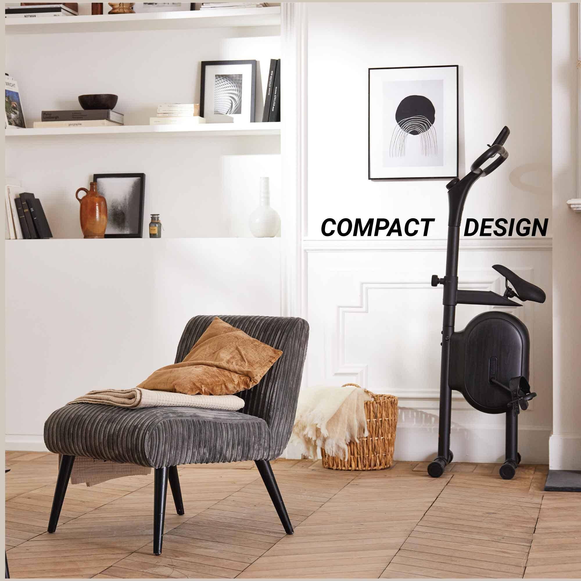 Exercise Bike Ultra-Compact, Foldable,10 Resistance Levels, Supports upto 100kg -  2