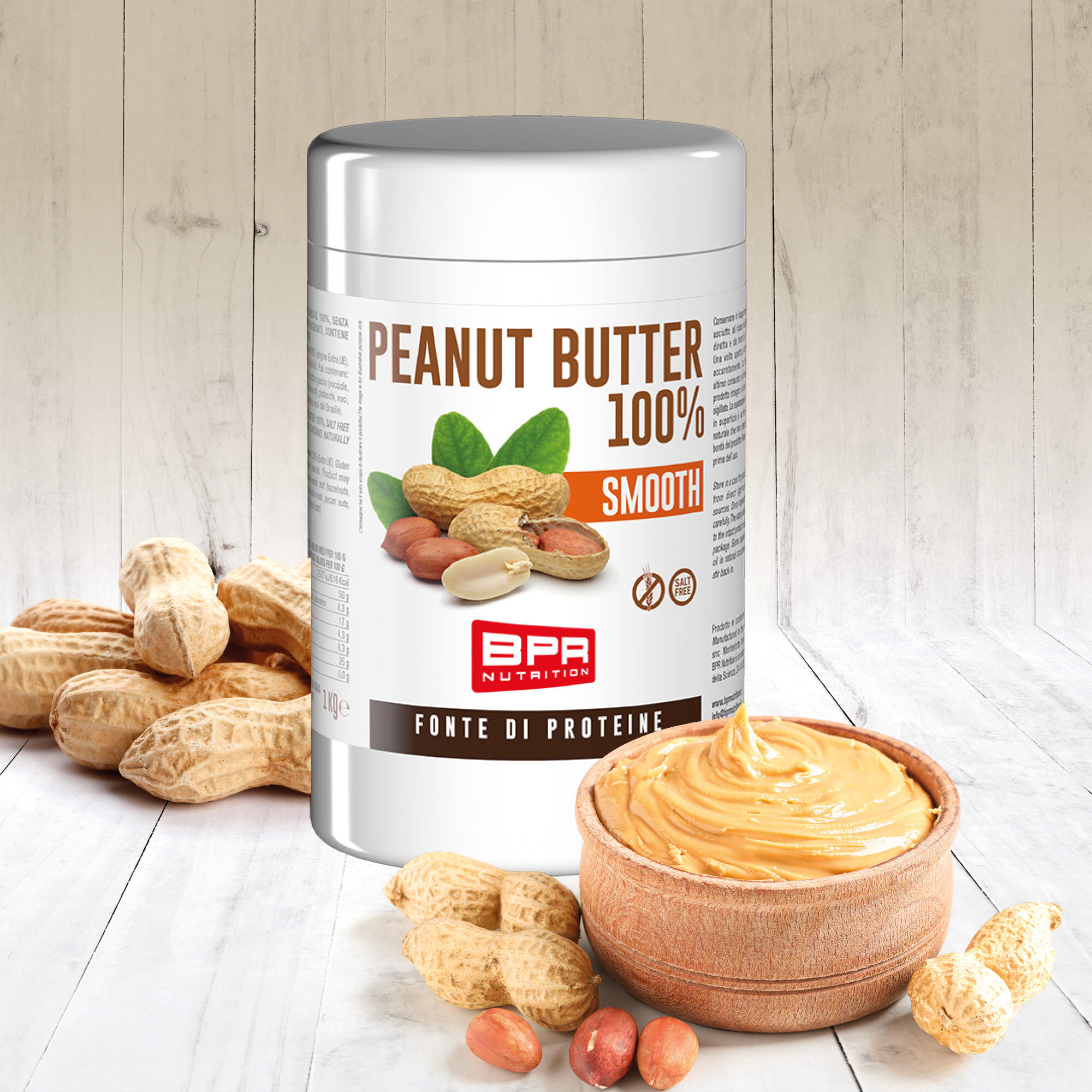 Peanut Butter smooth BPR senza sale e senza zuccheri aggiunti 1kg 2/2