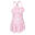 Girls' surfing swimsuit HANAE CHECK PINK