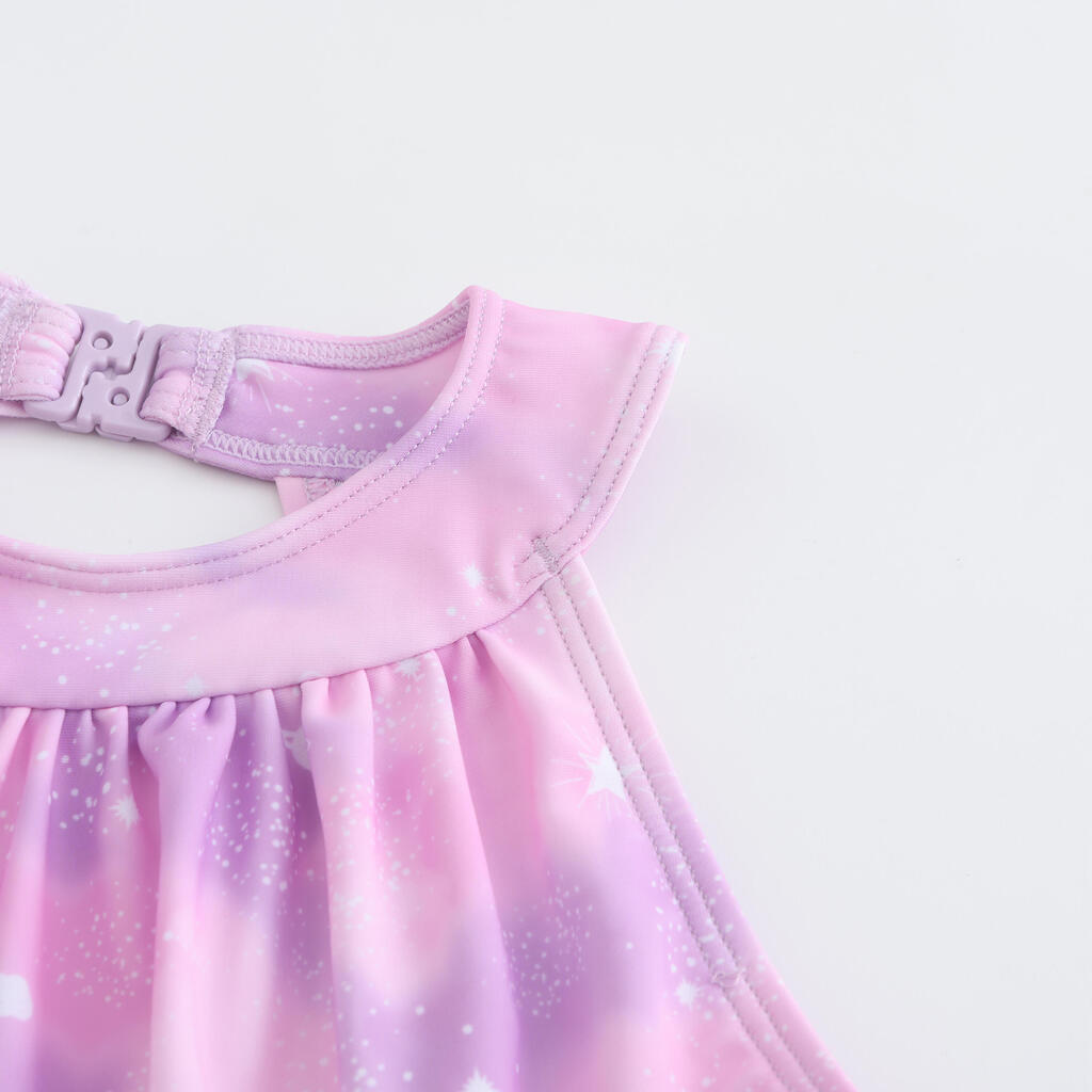 Maillot de bain jupe une pièce pour fille - CN - 1P MINI AMBRE ROSE CIEL