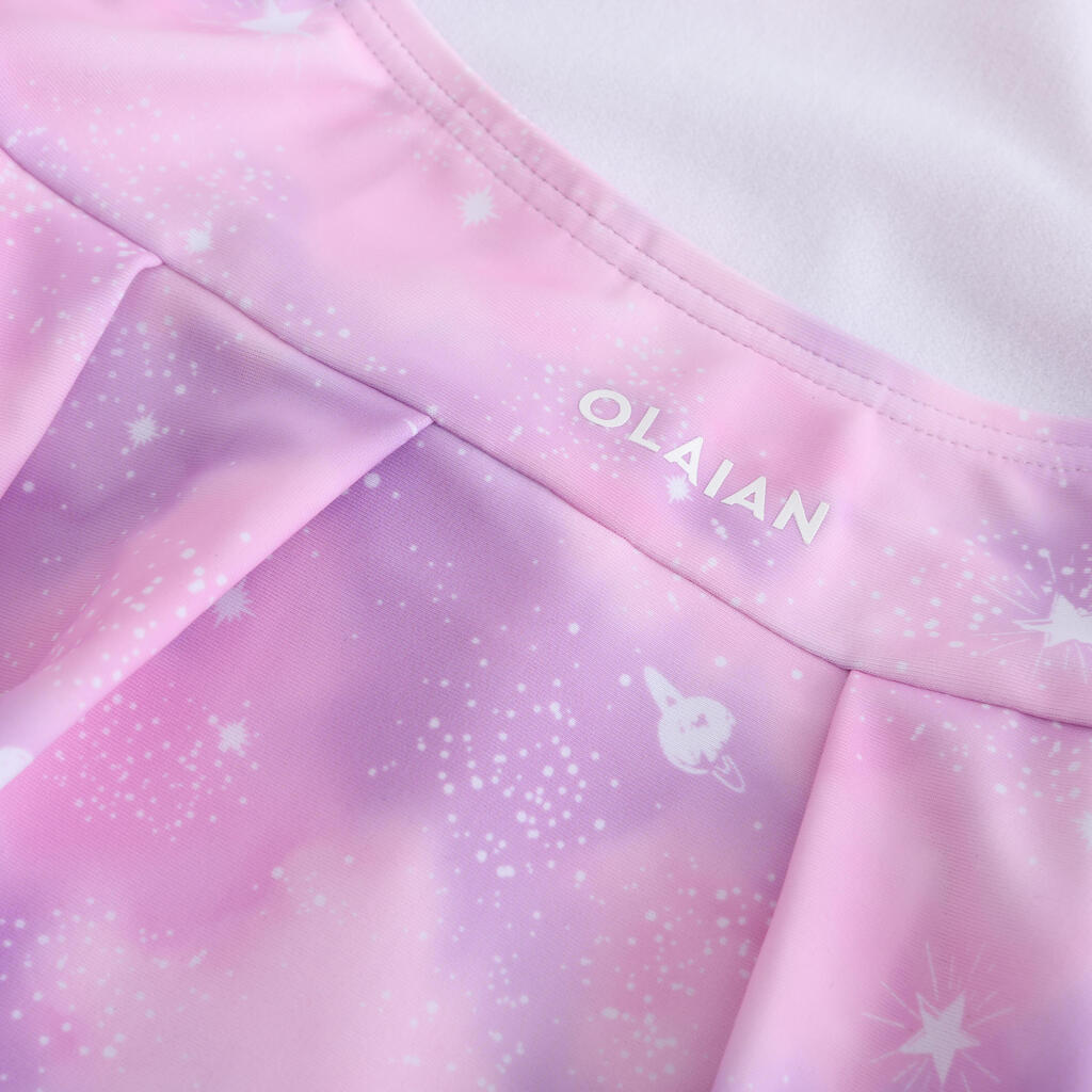 Maillot de bain jupe une pièce pour fille - CN - 1P MINI AMBRE ROSE CIEL