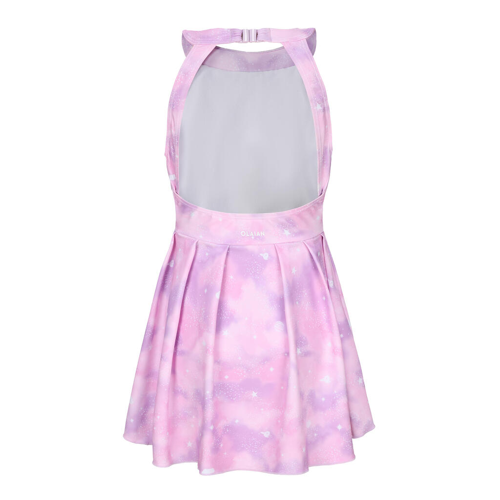 Maillot de bain jupe une pièce pour fille - CN - 1P MINI AMBRE ROSE CIEL