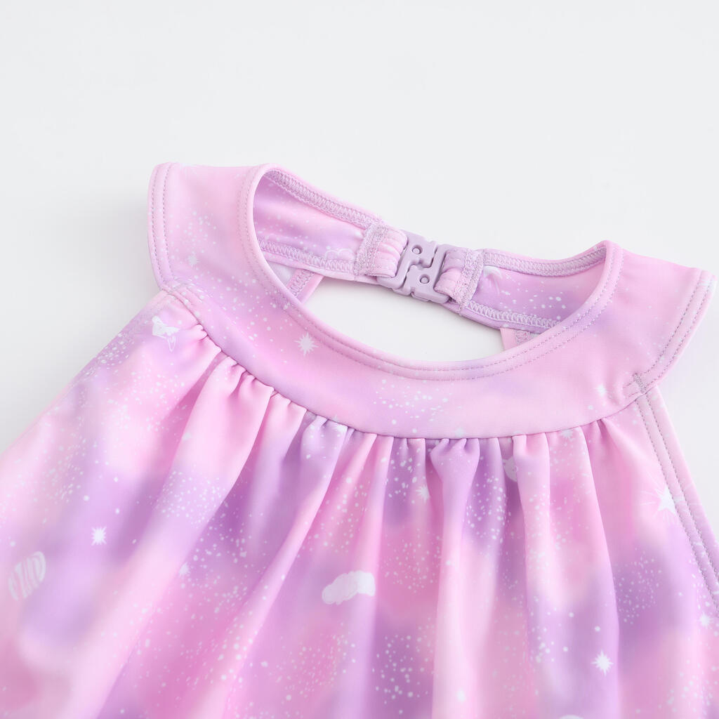 Maillot de bain jupe une pièce pour fille - CN - 1P MINI AMBRE ROSE CIEL