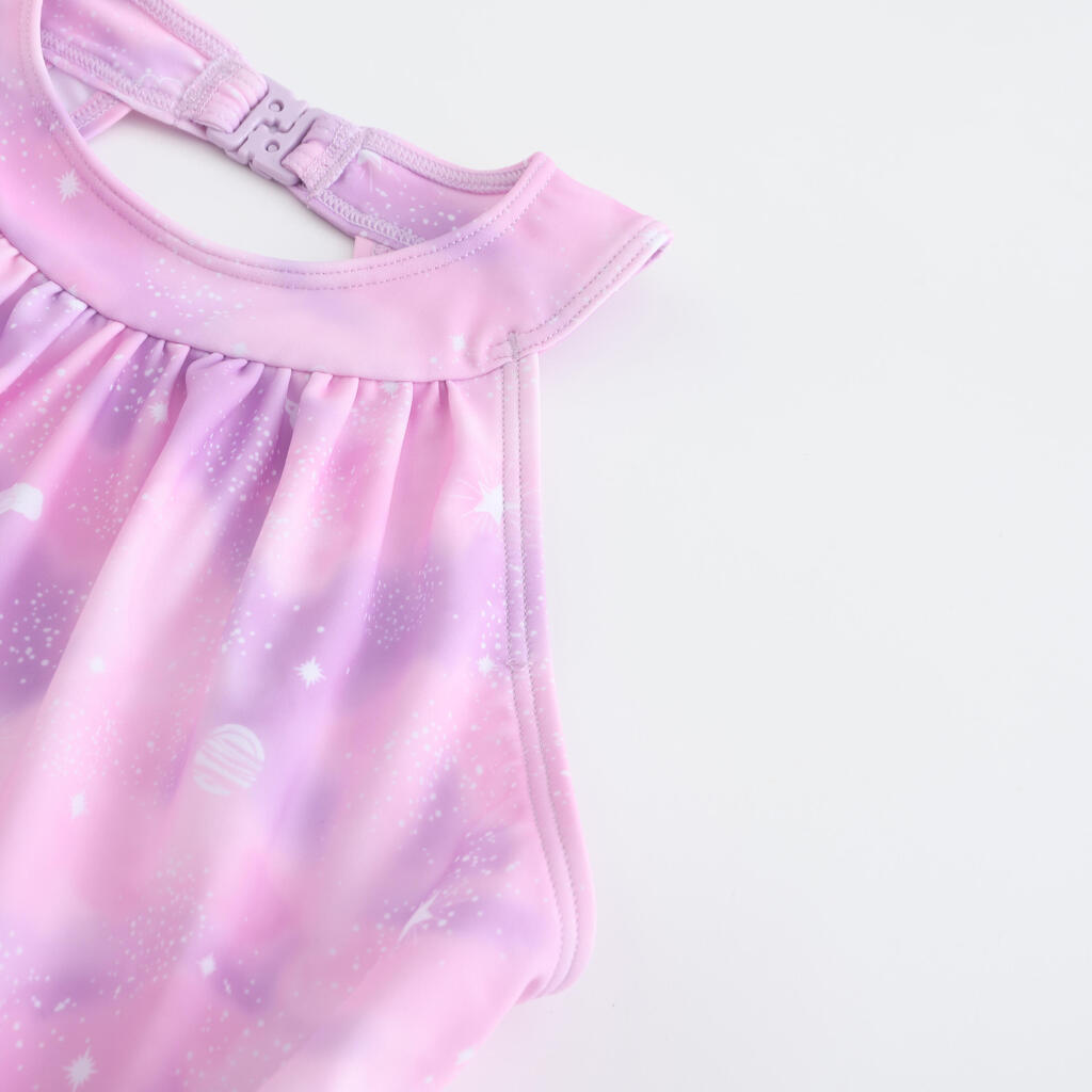 Maillot de bain jupe une pièce pour fille - CN - 1P MINI AMBRE ROSE CIEL