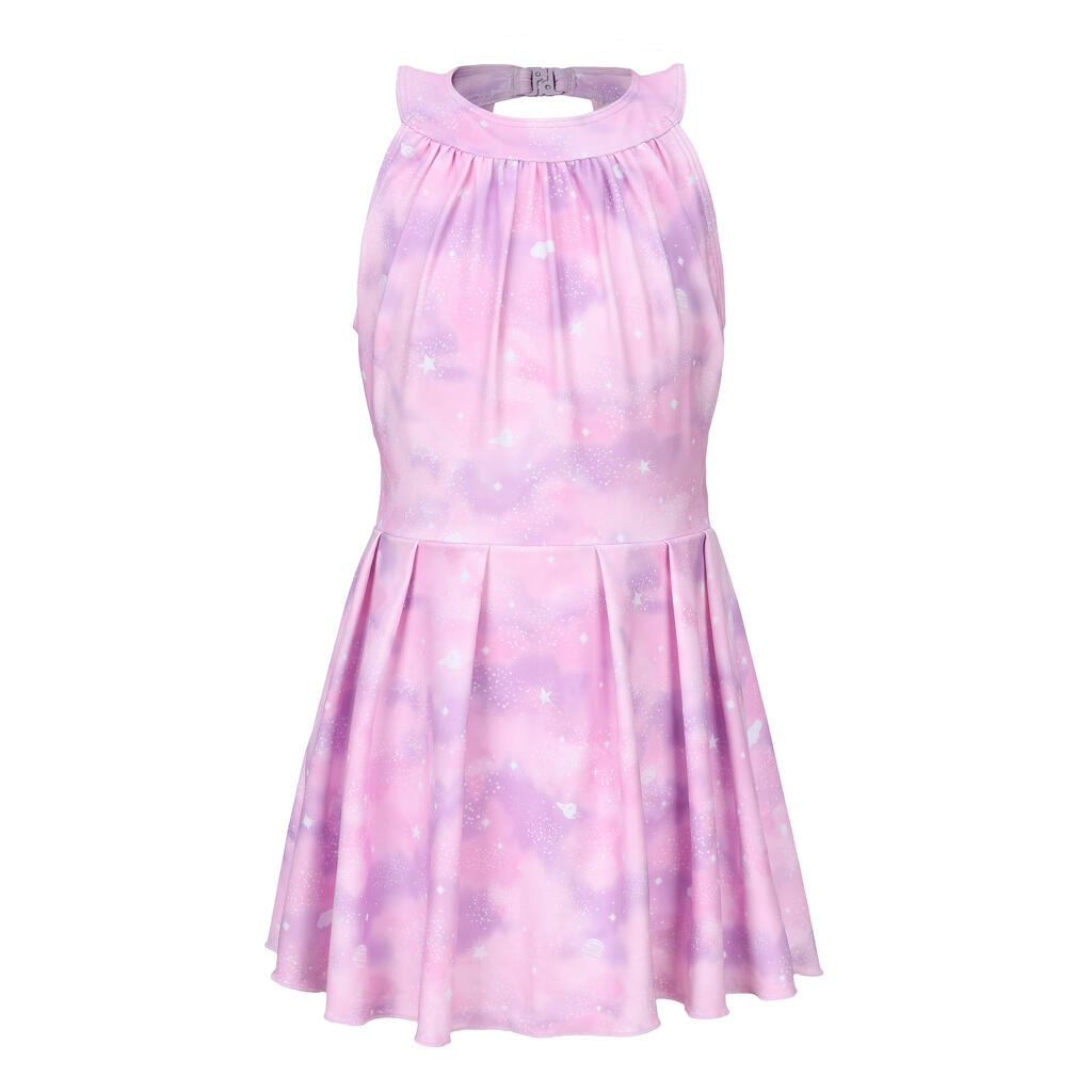 Maillot de bain jupe une pièce pour fille - CN - 1P MINI AMBRE ROSE CIEL