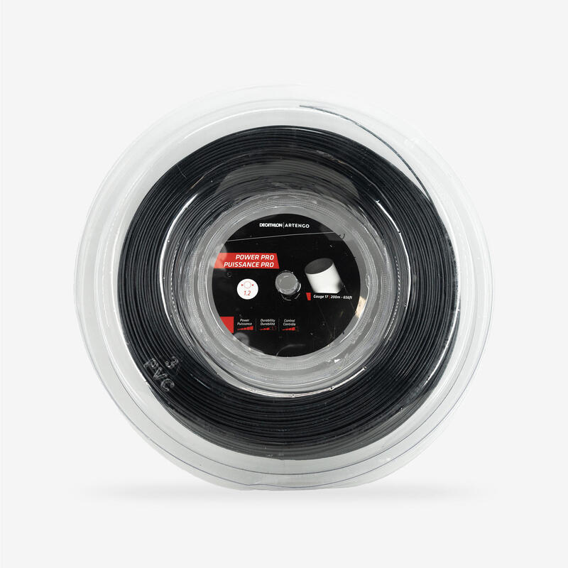 Tennissnaar Power Pro monofilament dikte 1,20 mm 200 m zwart