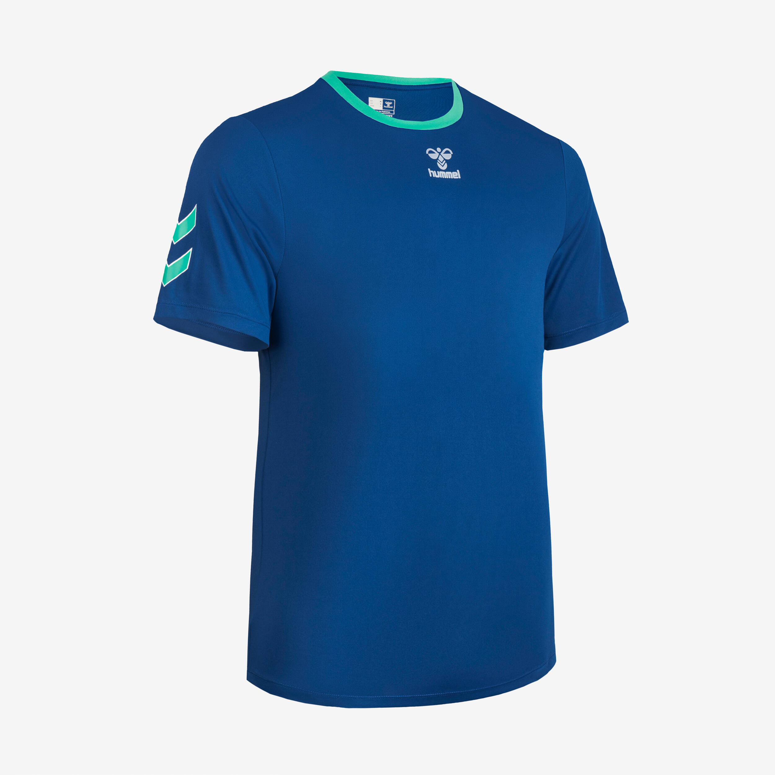 Camiseta de balonmano Hombre Hummel azul verde Decathlon