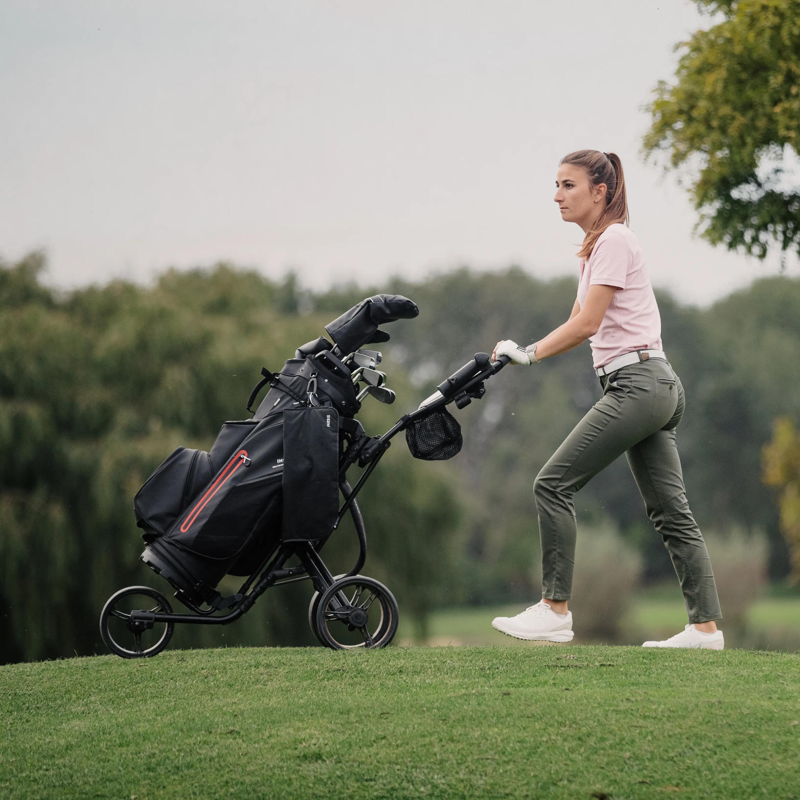 Carritos, talegas y sombrillas para golf