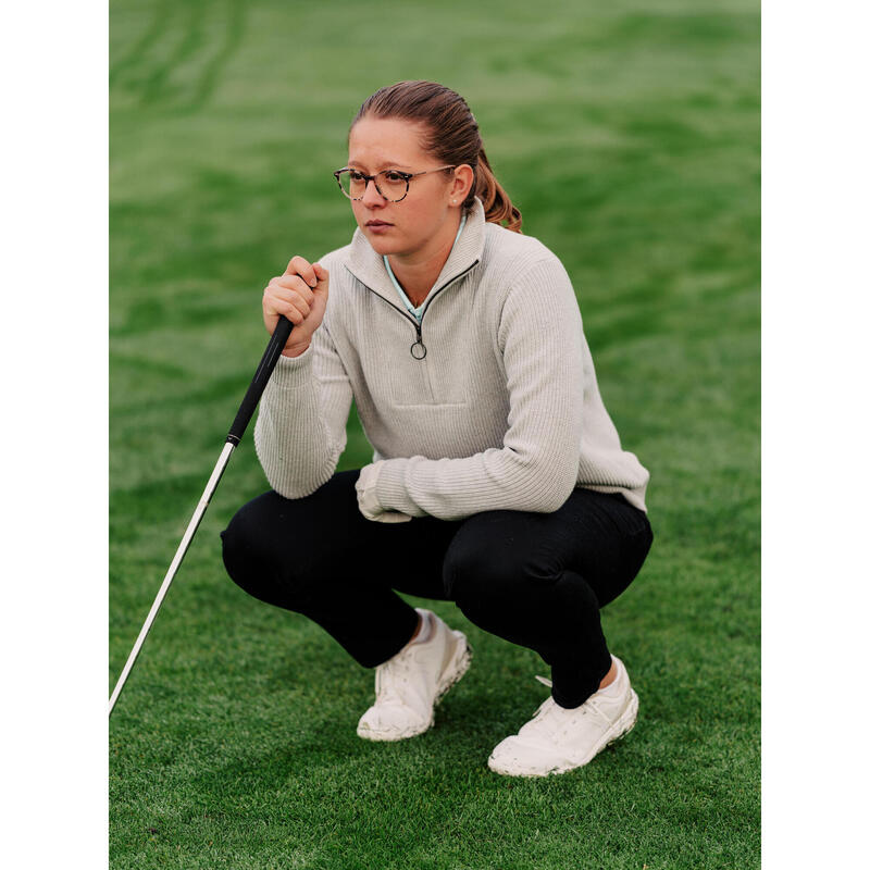Pantalon chino golf bumbac MW500 Negru Damă