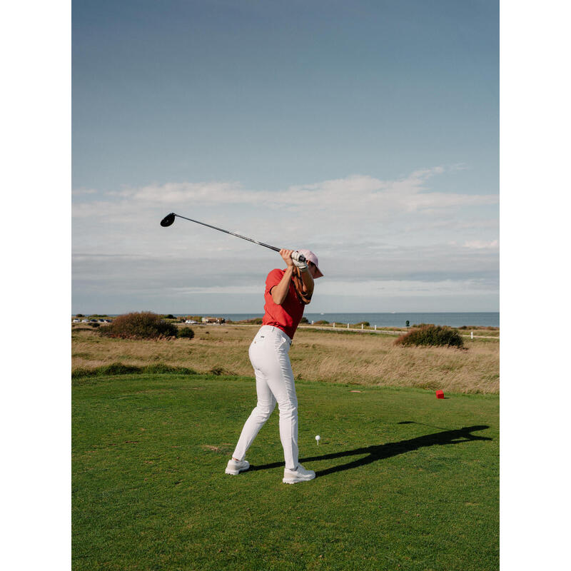 Pantalon chino golf bumbac MW500 Alb Damă