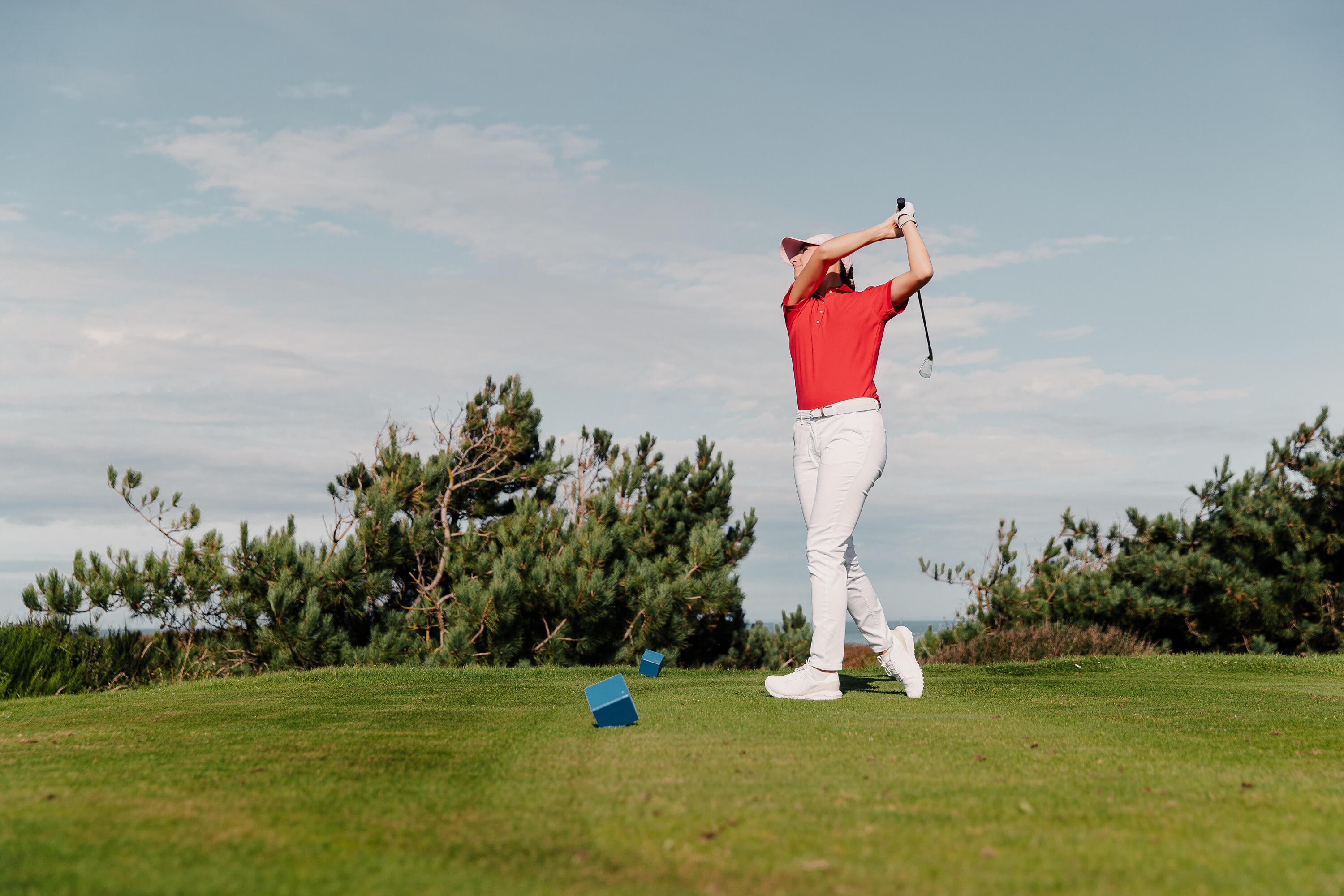 Pantalon chino de golf coton femme, MW500 blanc 8/8