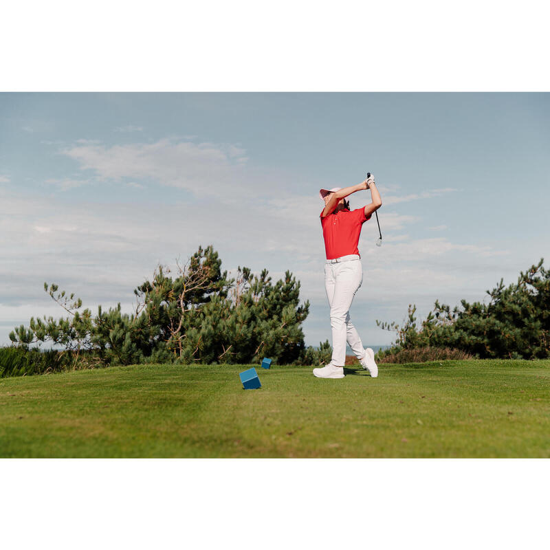Pantalon chino golf bumbac MW500 Alb Damă