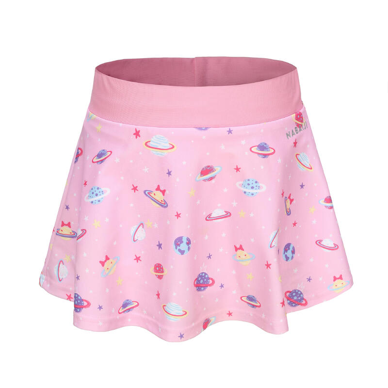 Girl swimming two-piece skirt swimsuit - PINK PLANET
