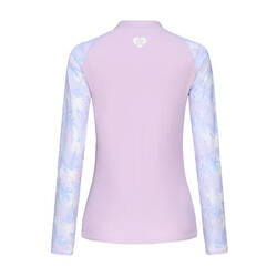 surfing women UV protection zip top PRINT PURPLE PALM