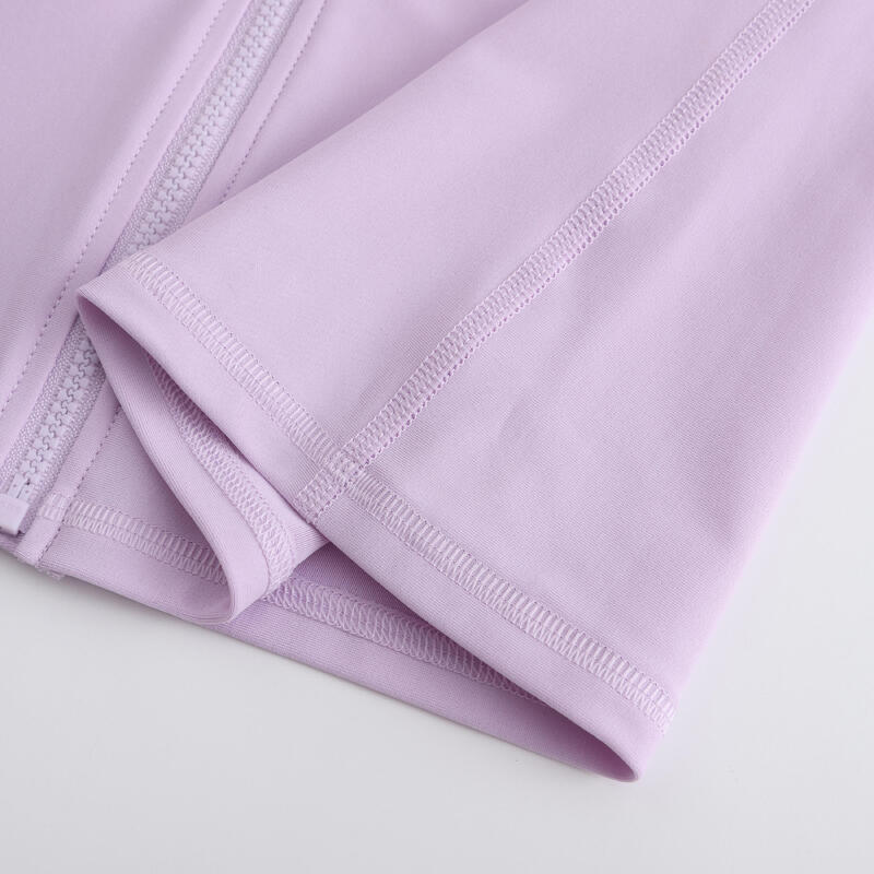 女款抗 UV 衝浪拉鍊上衣－印花／紫色棕櫚款