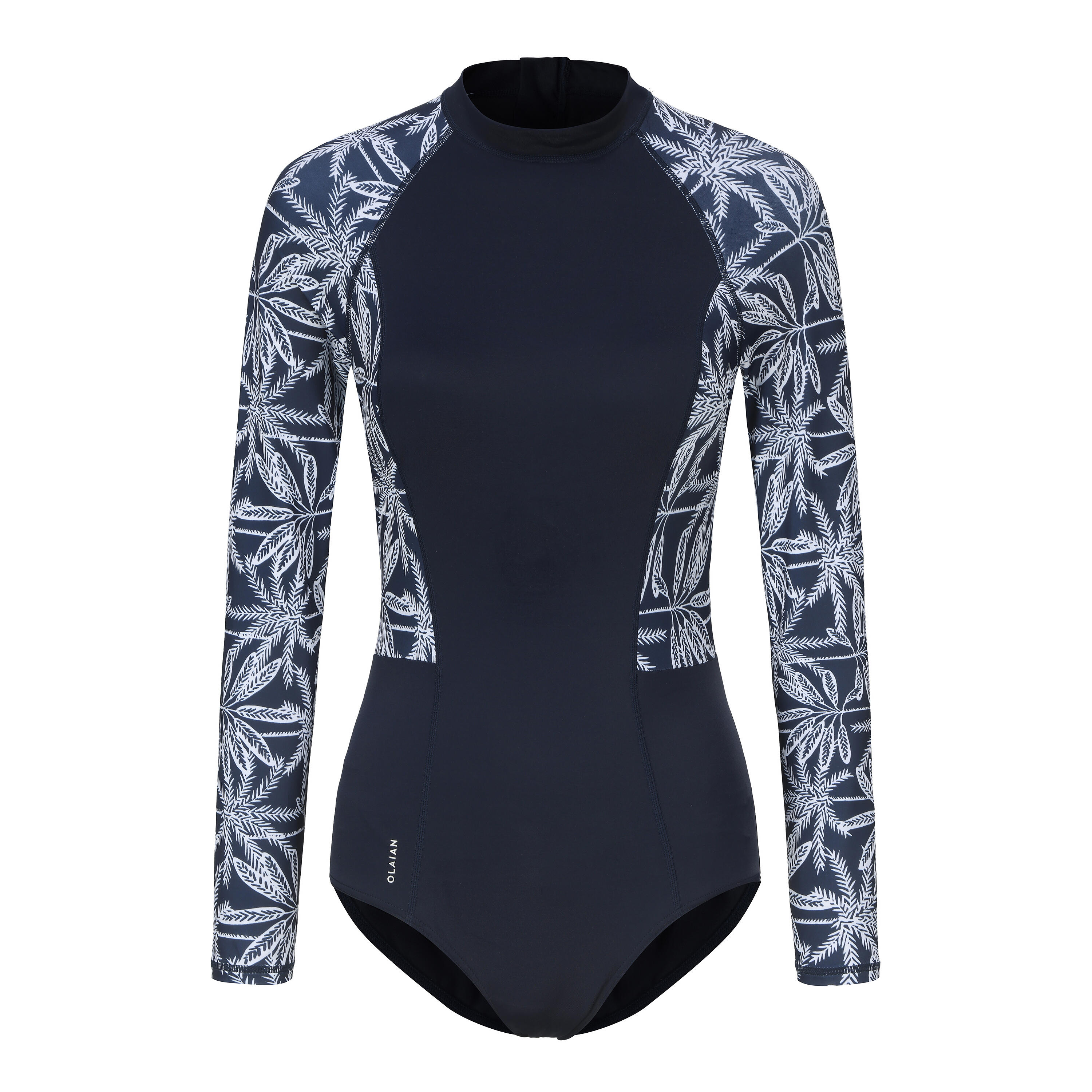 Women's one piece long sleeve surf swimsuit- cn jane -navy palmer