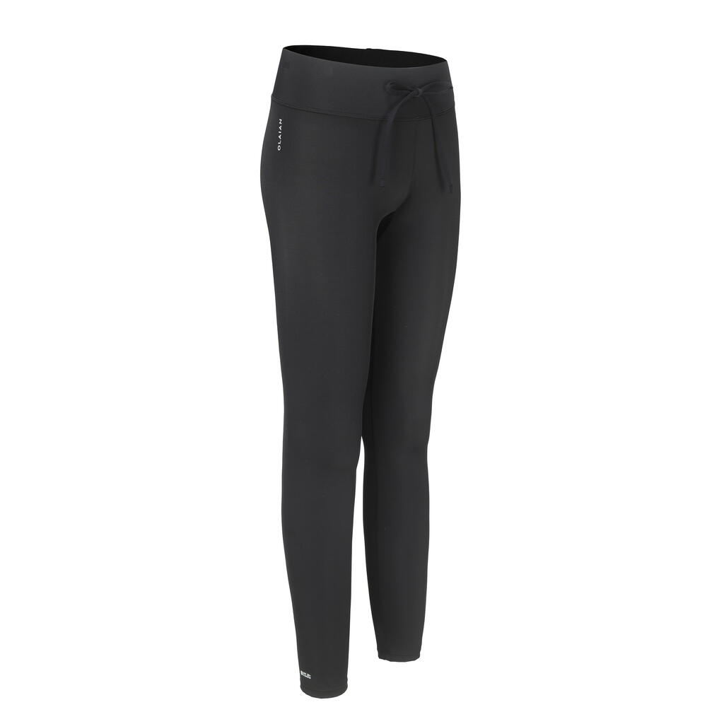 Licra con protección solar de surf para mujer Olaian UV Leg 100 negro