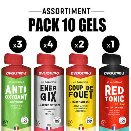 Pack assortiment 10 gels x 34 g Overstims