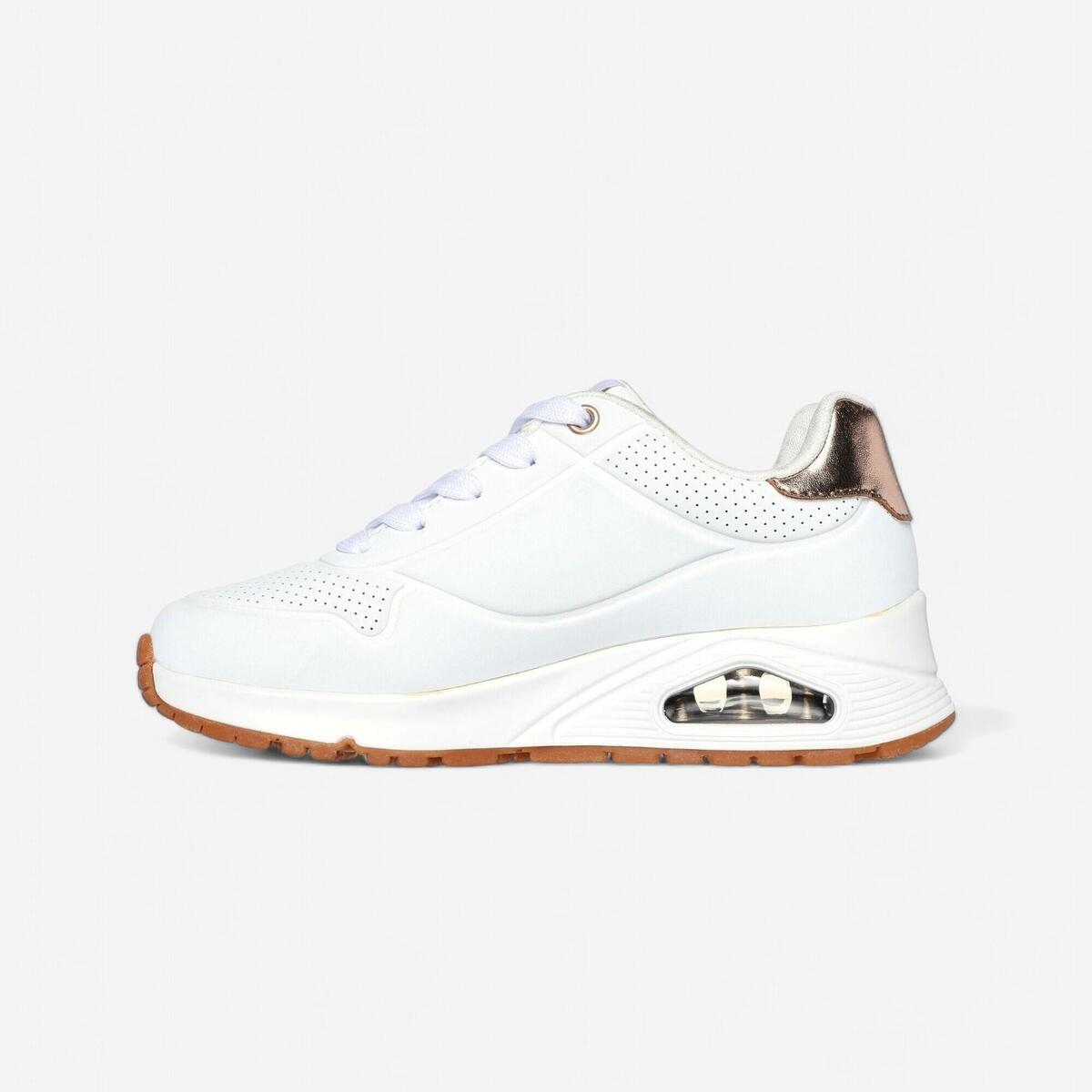 SKECHERS UNO FILLE BLANCHE OR lacet