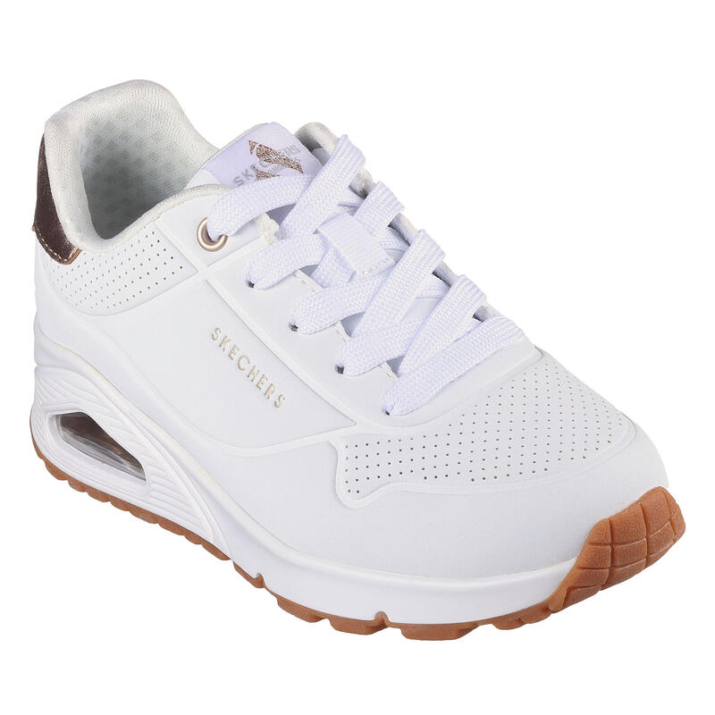 SKECHERS UNO FILLE BLANCHE OR lacet
