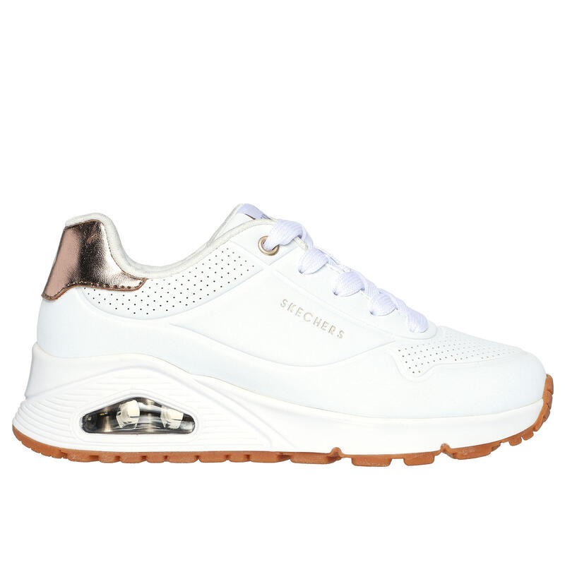 CALÇADO DE CAMINHADA COM ATACADORES MENINA SKECHERS UNO GEN1 BRANCO