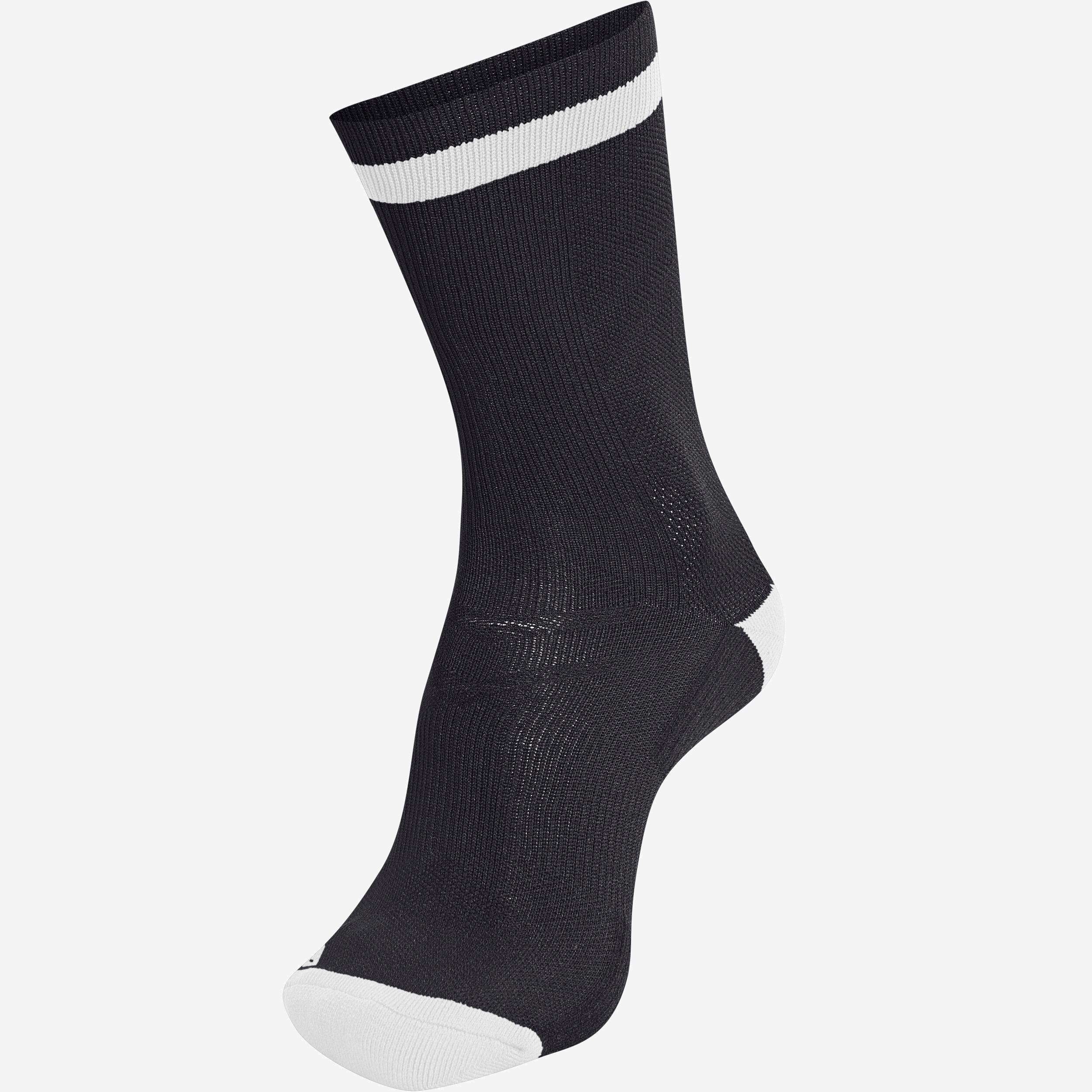 Adult Handball Socks Elite Single-Pack - Black/White 3/4