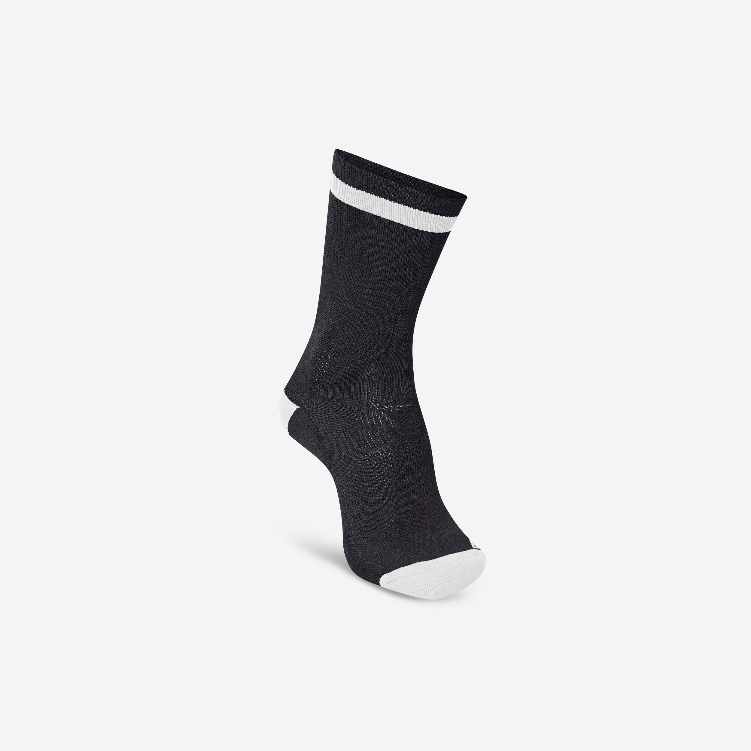 Adult Handball Socks Elite Single-Pack - Black/White 1/4