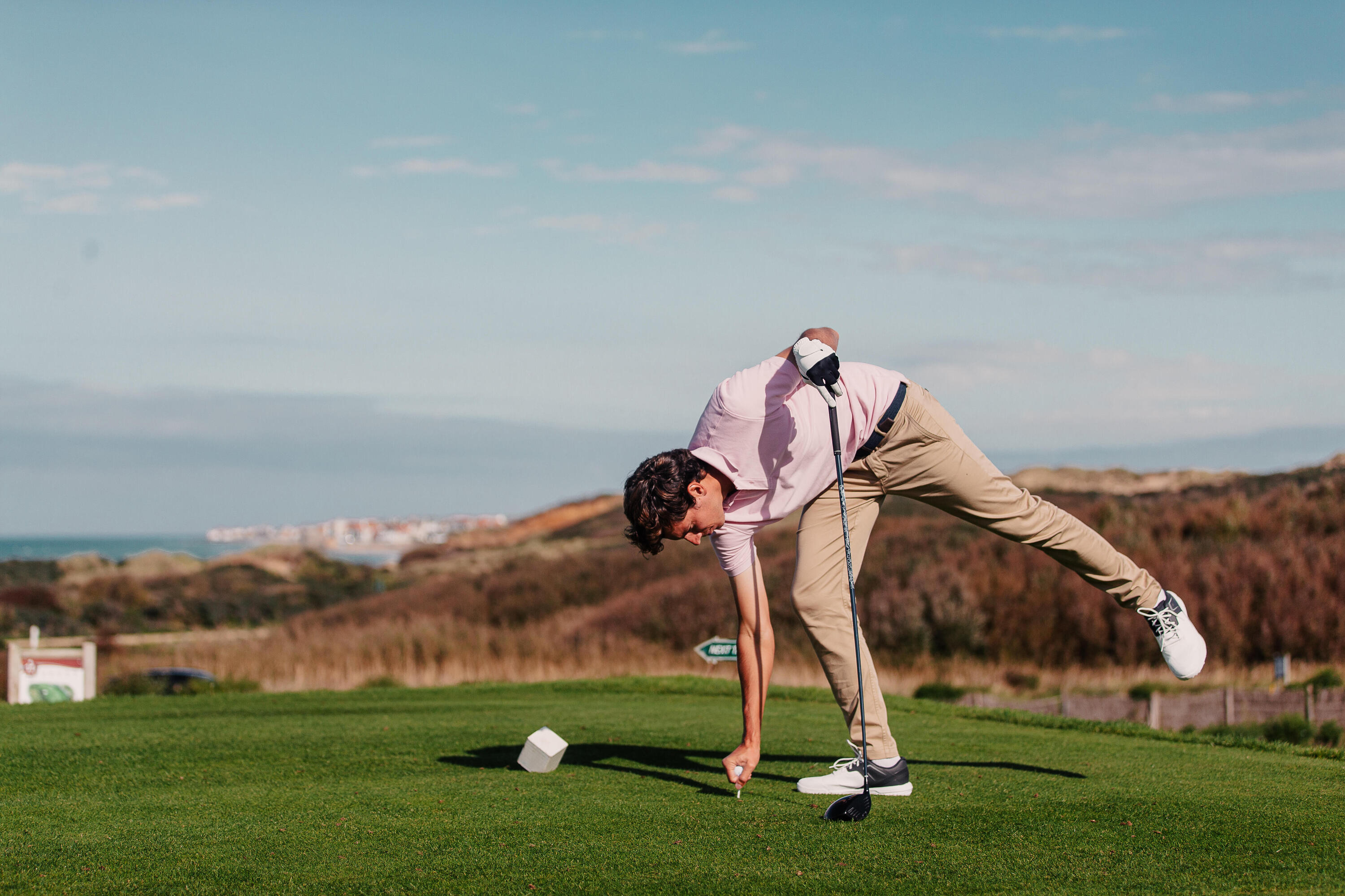 Pantalon de golf en coton Homme – MW 500 beige 9/9