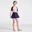 Girl swimming two-piece skirt swimsuit (removable pad) -PINK NAVY