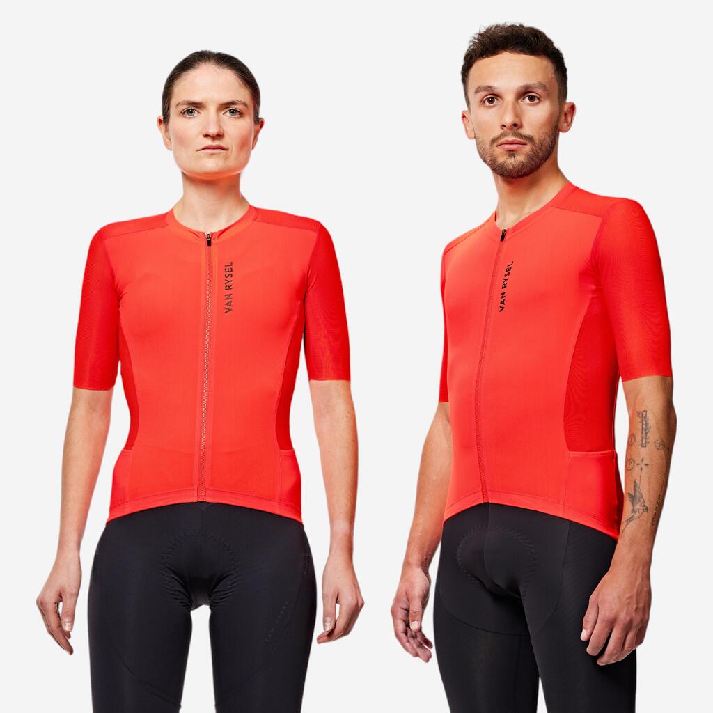 Unisex letný cyklistický dres Racer 2 s krátkym rukávom biely