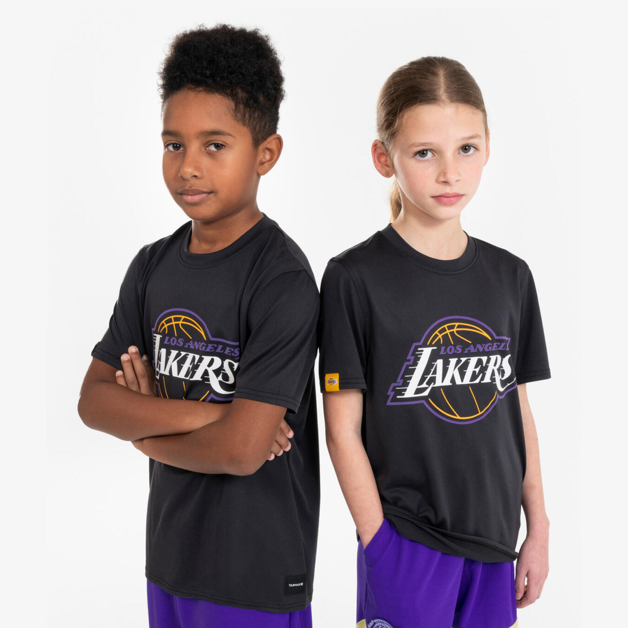 TARMAK Kids' Basketball T-Shirt TS 900 NBA Lakers - Black