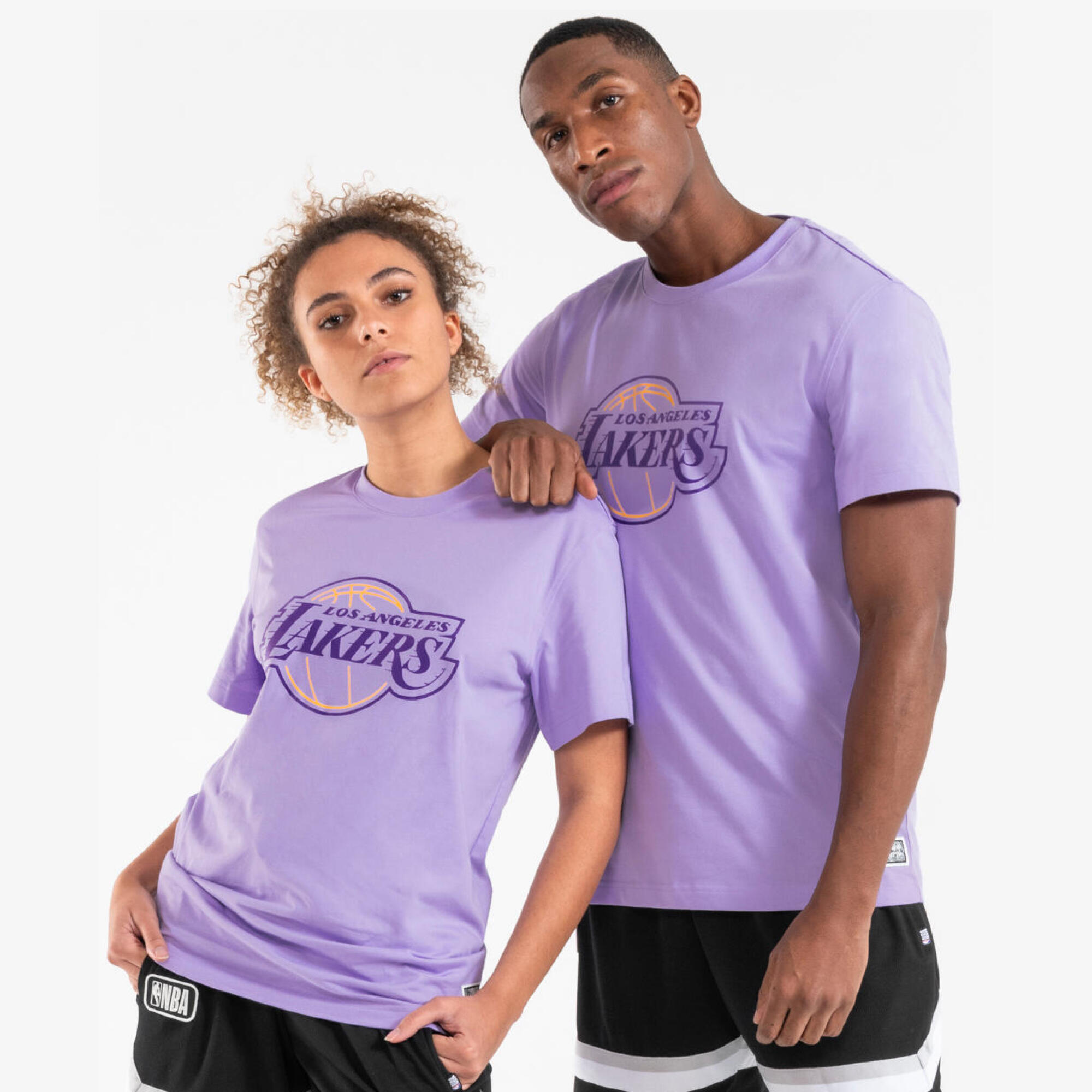 TARMAK Unisex Basketball T-Shirt NBA Lakers 900 - Purple