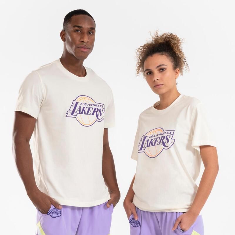 Yetişkin Beyaz Spor Tişörtü NBA Lakers TS 900 - Basketbol 